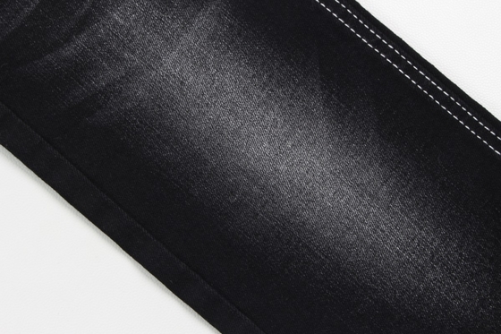 Горячая продажа 10 унций Warp slub высокая растяжка черная задняя сторона тканеная джинсовая ткань для джинсов