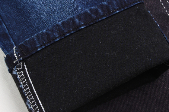 11-11.5 Oz Warp slub джинсы ткань для мужчины джинсы Mercerized шерсть черный зад высокий растяжка для мужчины индийский рынок стиль