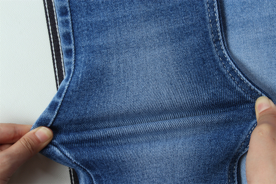 10 Oz Super Stretch Джинсовая ткань для летнего мужчины Джинсы хлопчатобумажная полиэстерная краска Спандекс грубый и дикий