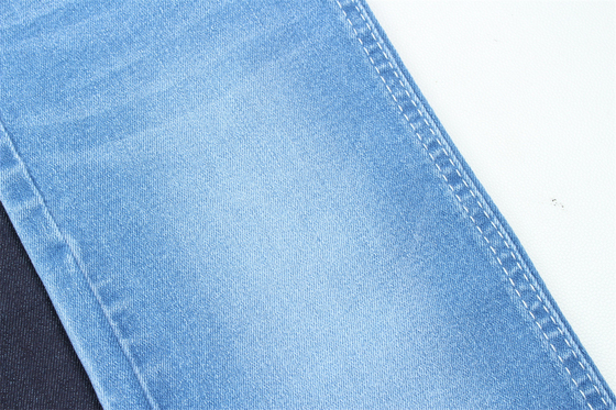 10.5 Oz Super Stretch Джинсовая ткань для летних женщин Джинсы хлопчатобумажная полиэстерная краска Спандекс с варп-листом высокая растяжка