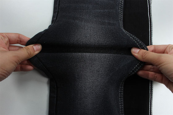 Полная ликра сатинная ткань черная черная джинсовая ткань высокого растяжения