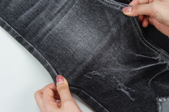 Высококачественная темно-черная джинсовая ткань с эффектом слаба для джинсов