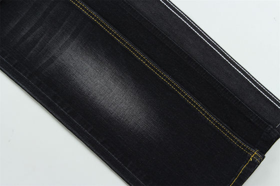 Темно-черная джинсовая ткань с высокой степенью растяжимости и эффектом слаб для детских и женских джинсов