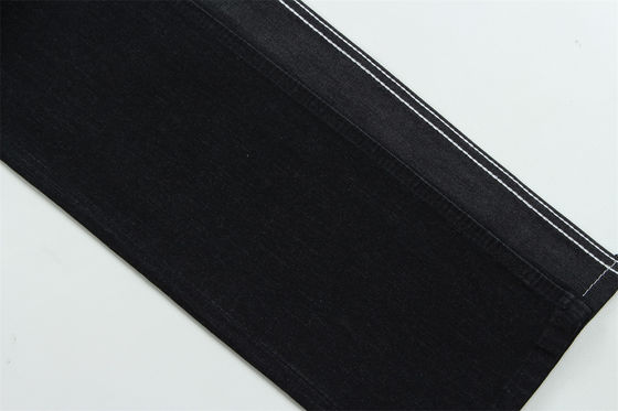 Темно-черная джинсовая ткань с высокой степенью растяжимости и эффектом слаб для детских и женских джинсов