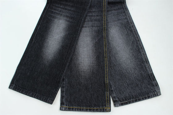 10 oz Dark Black Medium Weight 100% Cotton Denim Fabric Sanforizing for Jeans and Workwear