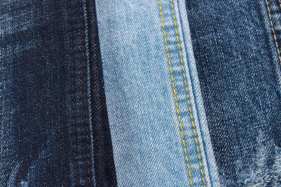 Джинсовая ткань из 12 унций 100% хлопка с эффектом поперечной штриховки и усадкой