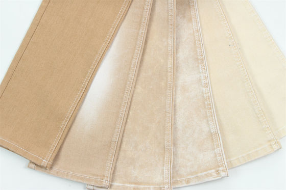 Хорошая цена Хакки цвет высокая растяжка джинсовая ткань для дамских джинсов онлайн