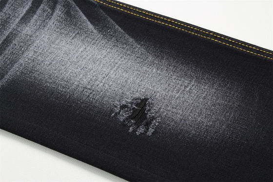 Хорошая цена Ткань деним черного цвета 10,5 унций, жесткая, 100% хлопок, черная лицевая и черная изнанка, для джинсов в стиле бойфренд, мягкая на ощупь, женская онлайн